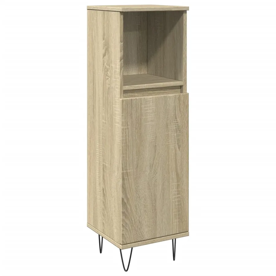 Armoire salle de bain chêne sonoma 30x30x100 cm - 2