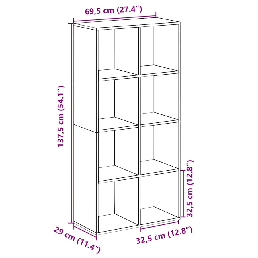 Étagère séparatrice de pièce chêne artisanal 69,5x29x137,5 cm - 12