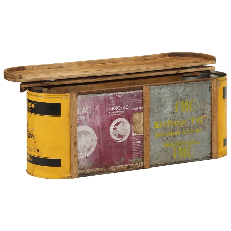 Banc de rangement/buffet 120x30x40 cm bois de récupération - 3