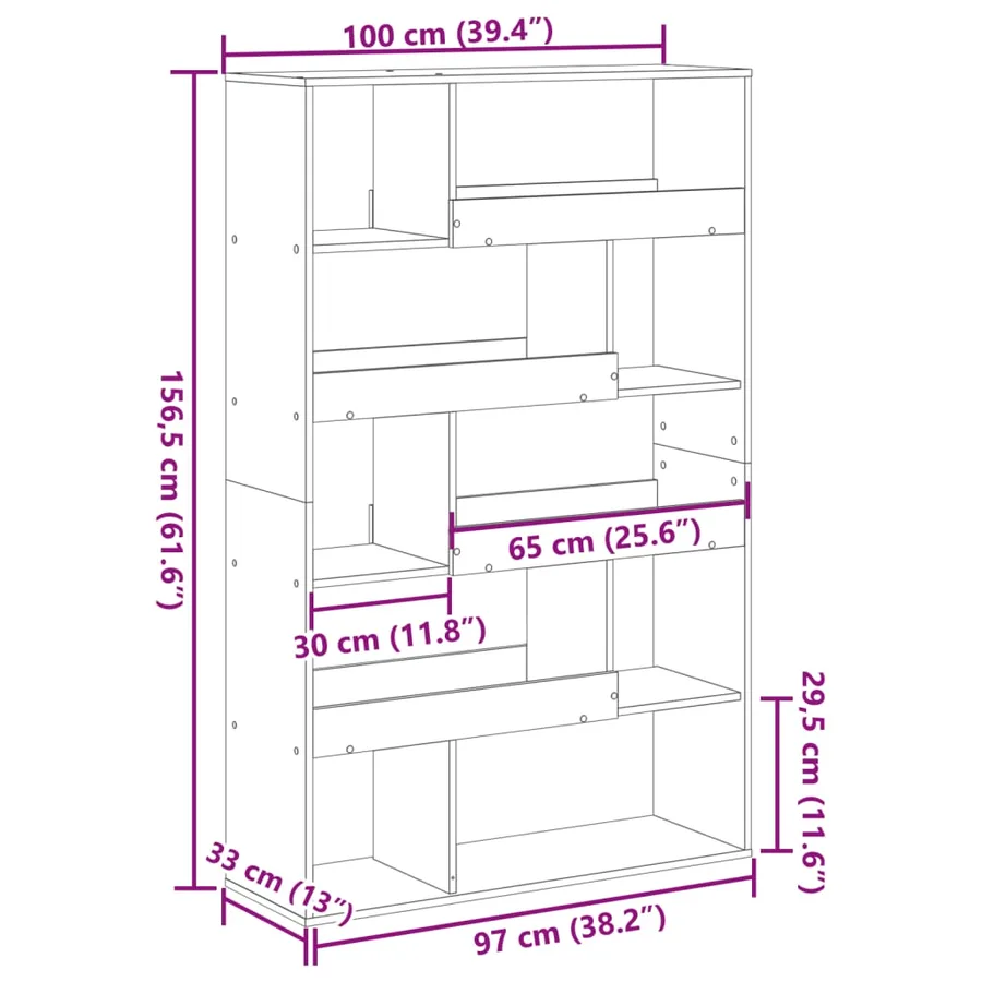 Cloison de séparation gris béton bois d'ingénierie - 9
