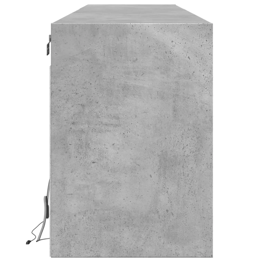 Meuble TV mural avec LED gris béton 180x31x45 cm - 7