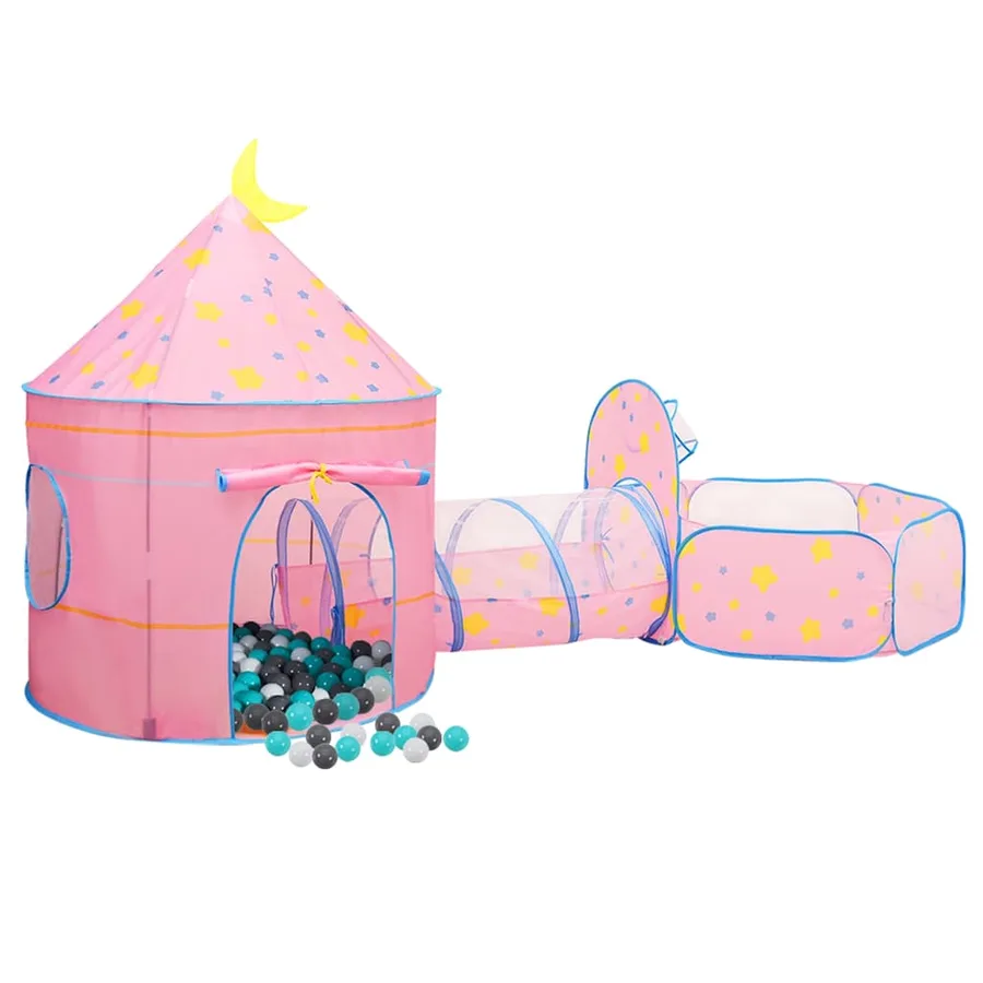 Tente de jeu pour enfants avec 250 balles Rose 301x120x128 cm - 2