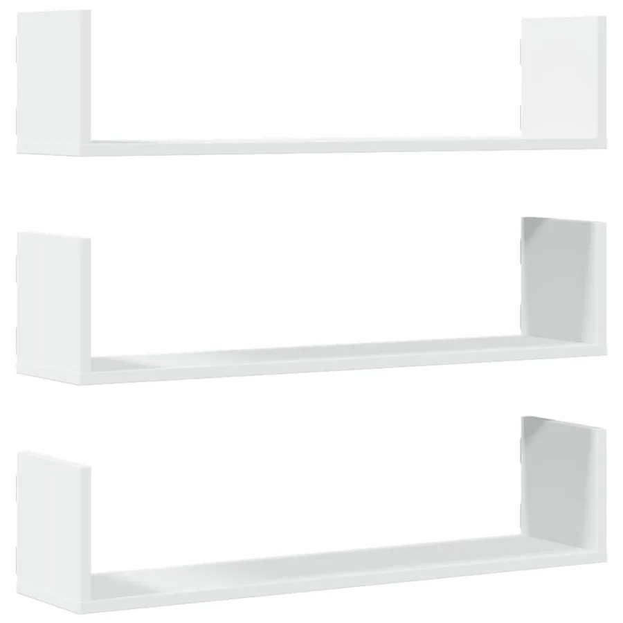 Étagères murales 3 pcs blanc 80x18x18 cm bois d'ingénierie - 2
