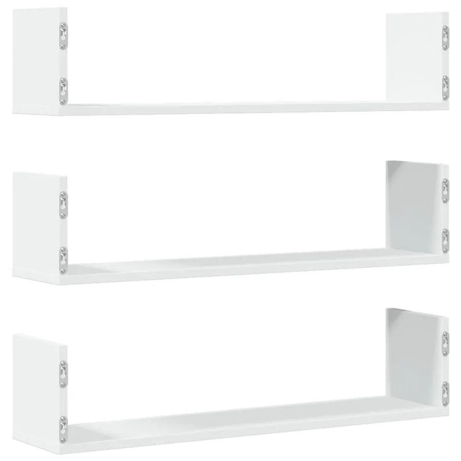 Étagères murales 3 pcs blanc 80x18x18 cm bois d'ingénierie - 6