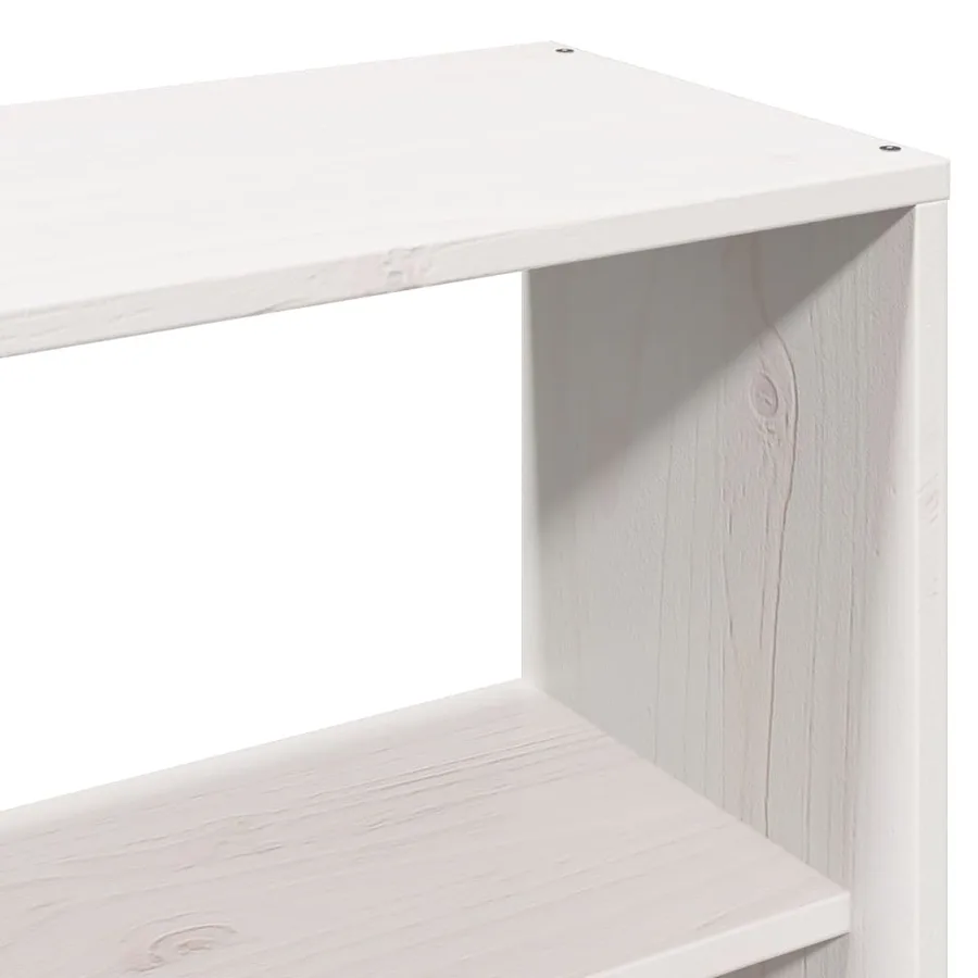 Lit bibliothèque sans matelas blanc 160x200 cm bois massif - 10
