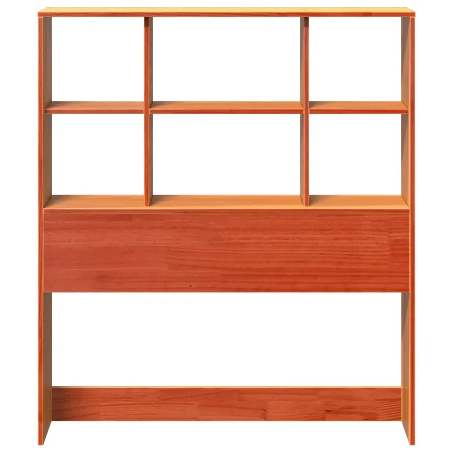 Tête de lit avec rangement cire marron 100cm bois massif de pin - 4