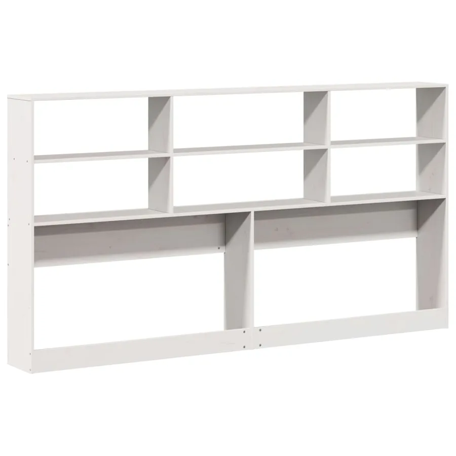 Tête de lit avec rangement blanc 180 cm bois massif de pin - 6
