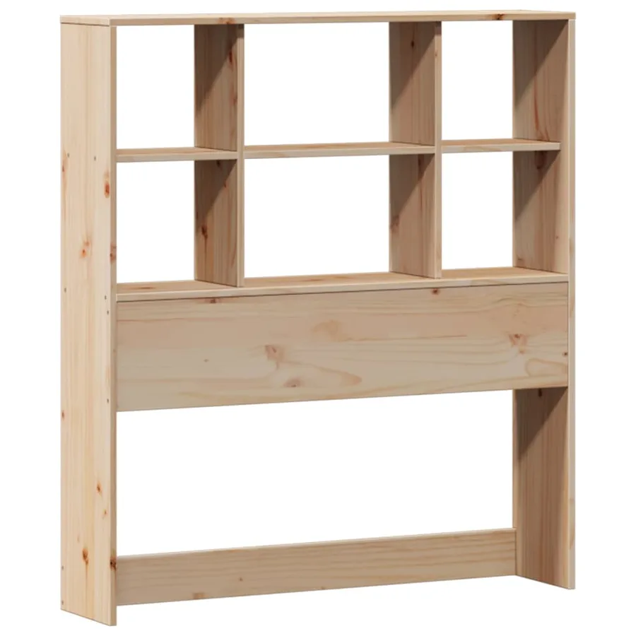 Lit bibliothèque sans matelas 90x190 cm bois de pin massif - 7