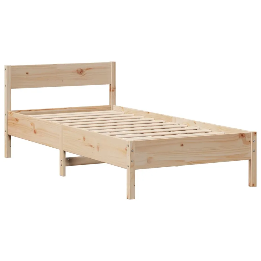 Lit bibliothèque sans matelas 90x190 cm bois de pin massif - 8