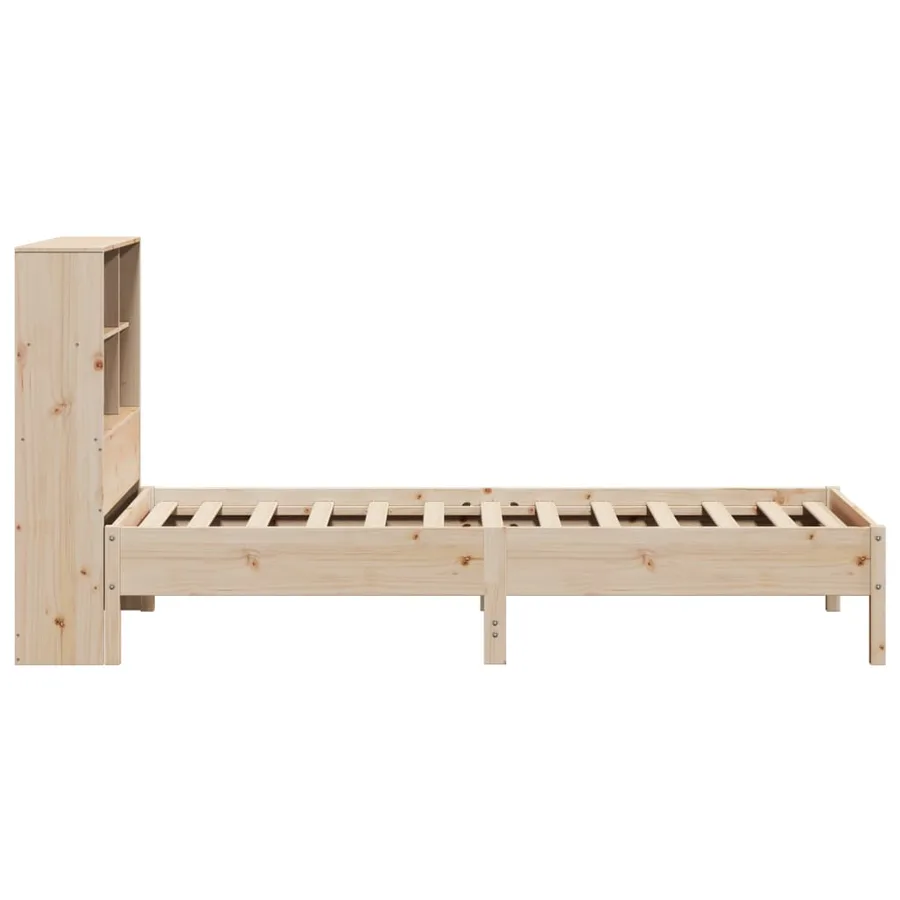 Lit bibliothèque sans matelas 90x200 cm bois de pin massif - 5