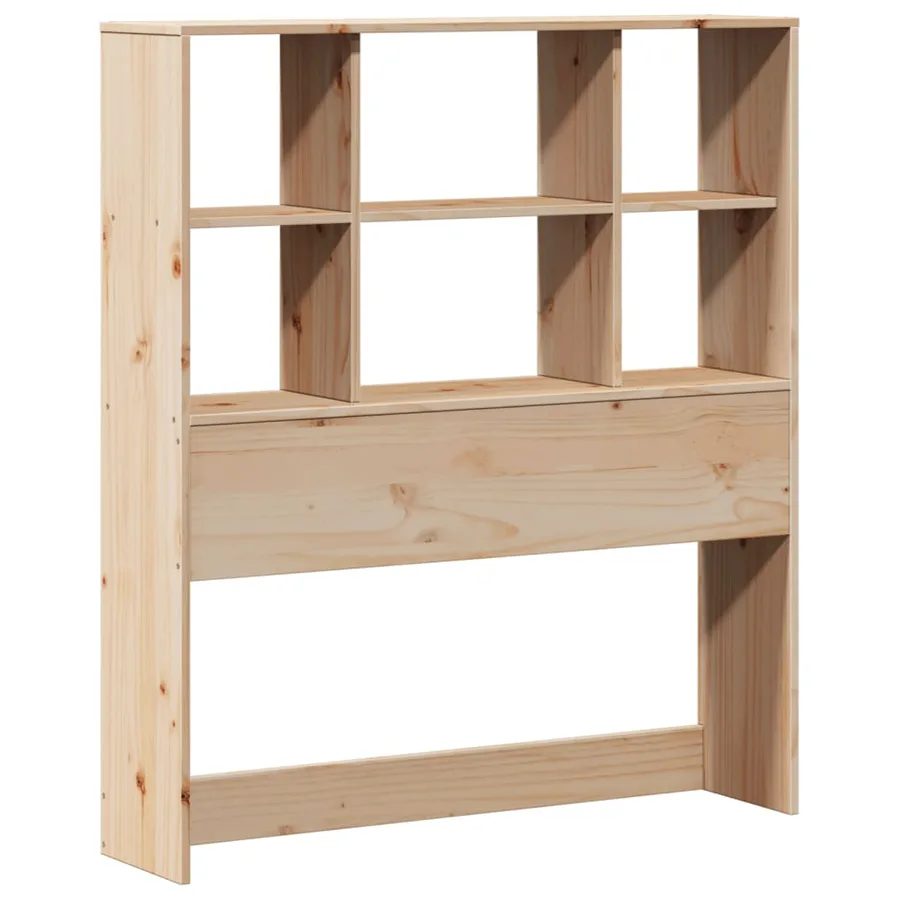 Lit bibliothèque sans matelas 90x200 cm bois de pin massif - 7