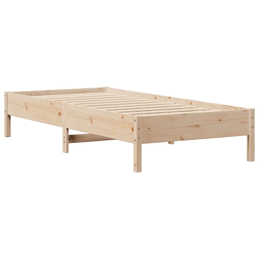 Lit bibliothèque sans matelas 90x200 cm bois de pin massif - 8