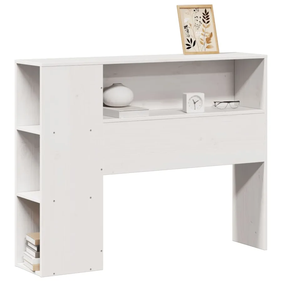 Tête de lit avec rangement blanc 75 cm bois massif de pin - 2