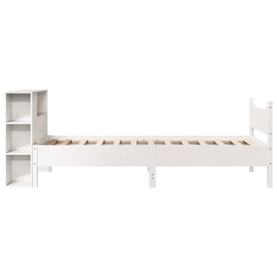 Cadre de lit sans matelas blanc 75x190 cm bois de pin massif - 7