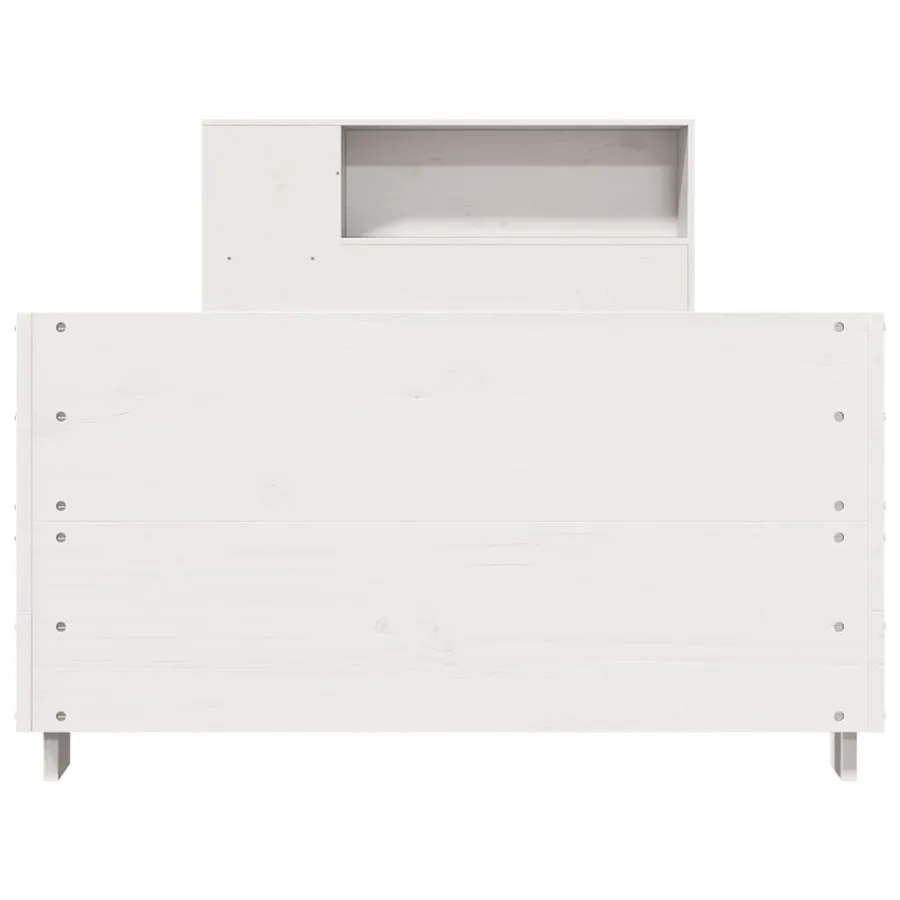 Cadre de lit sans matelas blanc 75x190 cm bois de pin massif - 4