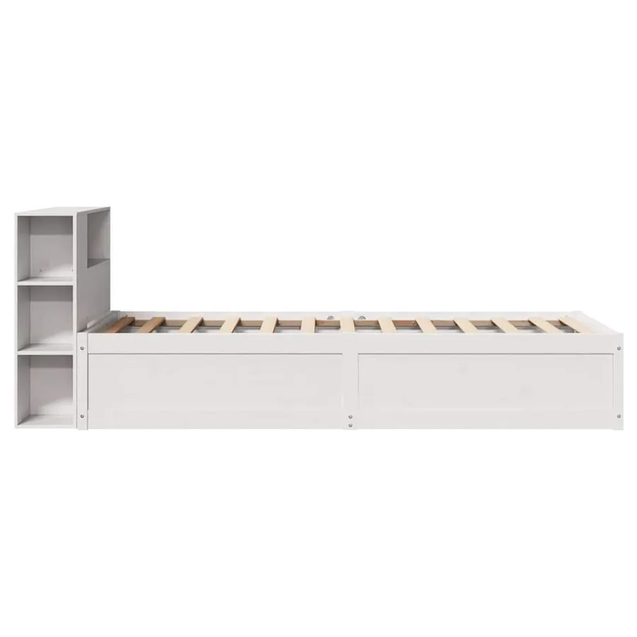 Cadre de lit sans matelas blanc 75x190 cm bois de pin massif - 6