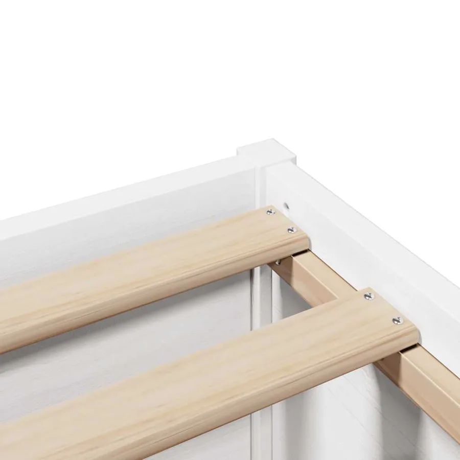 Cadre de lit sans matelas blanc 75x190 cm bois de pin massif - 9