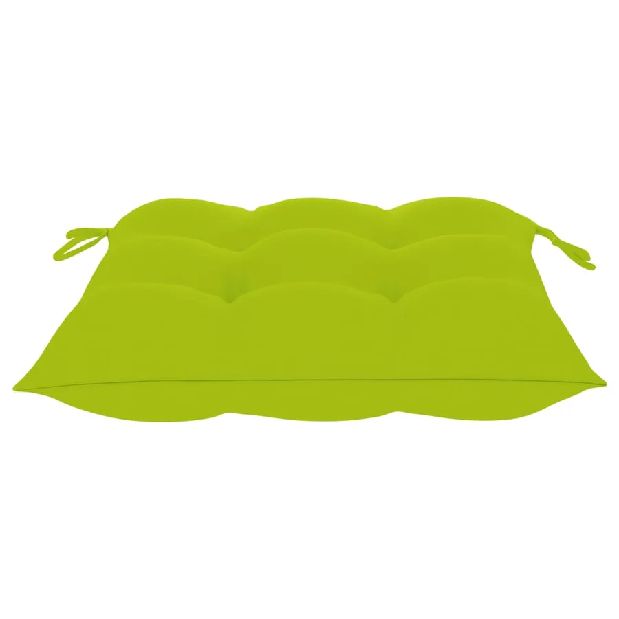 Chaises de jardin lot de 4 avec coussins vert vif Teck solide - 10
