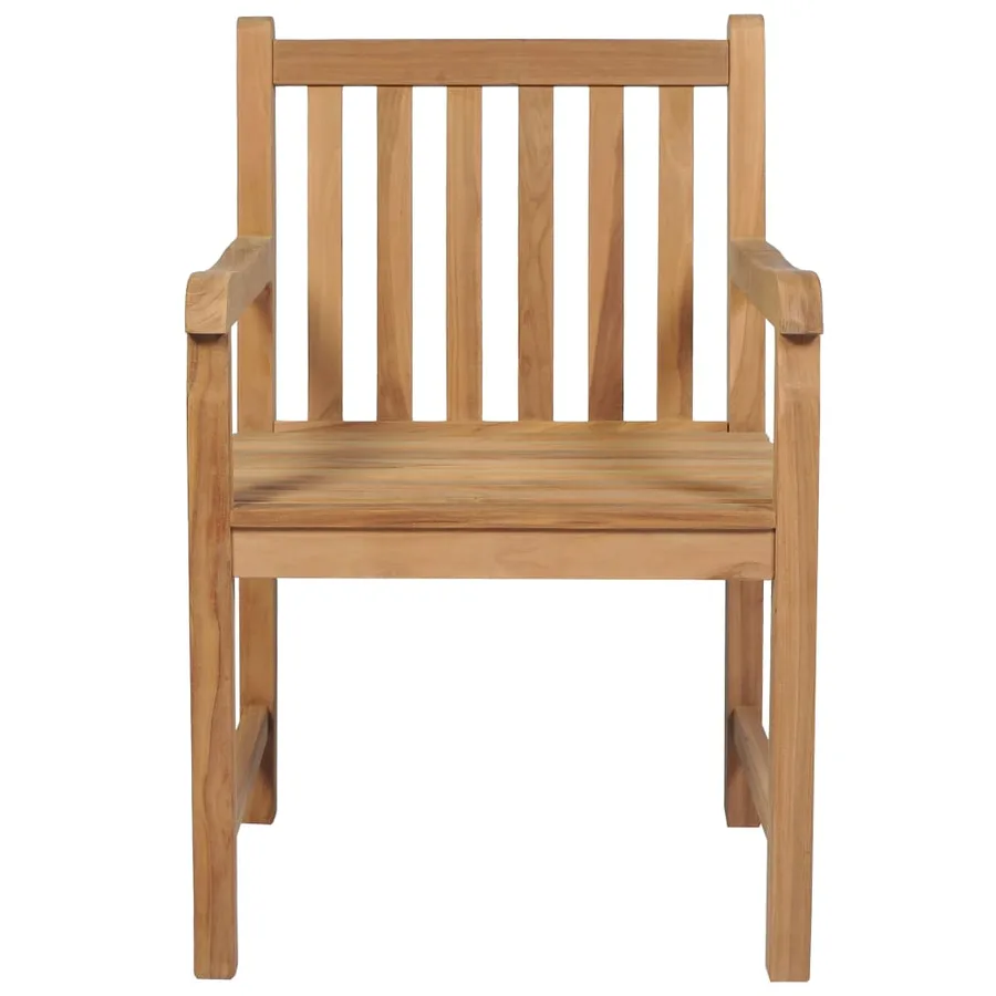 Chaises de jardin lot de 4 avec coussins vert vif Teck solide - 5