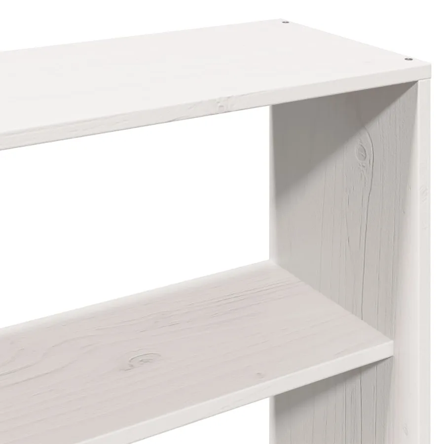 Lit bibliothèque sans matelas blanc 180x200 cm bois massif - 9