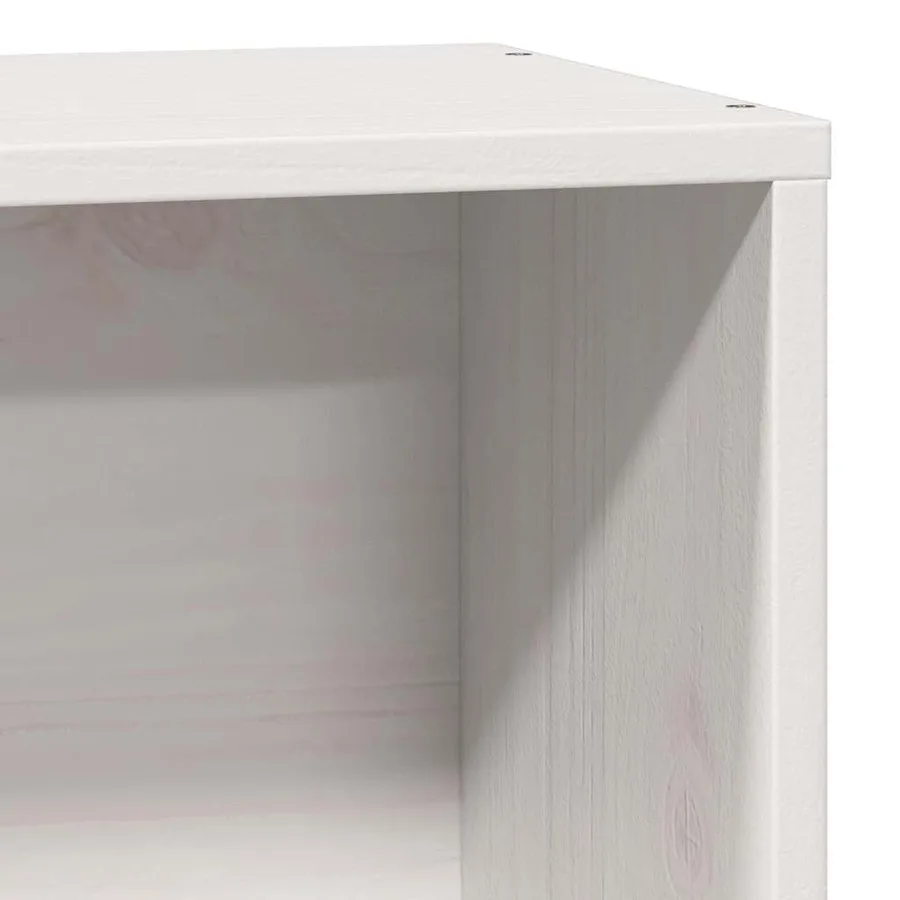 Lit bibliothèque sans matelas blanc 75x190cm bois de pin massif - 9