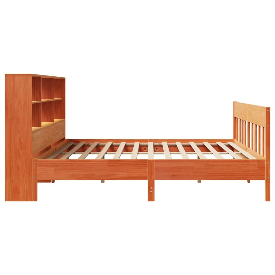 Cadre de lit sans matelas cire marron 180x200cm bois pin massif - 7