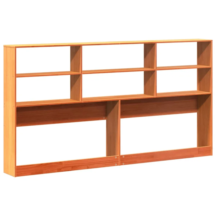 Tête de lit avec rangement cire marron 200cm bois massif de pin - 6