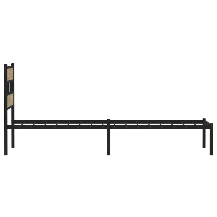 Cadre de lit en métal sans matelas chêne sonoma 75x190 cm - 5