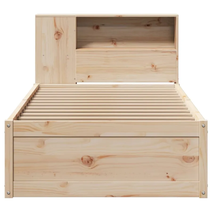 Cadre de lit sans matelas 90x200 cm bois de pin massif - 4