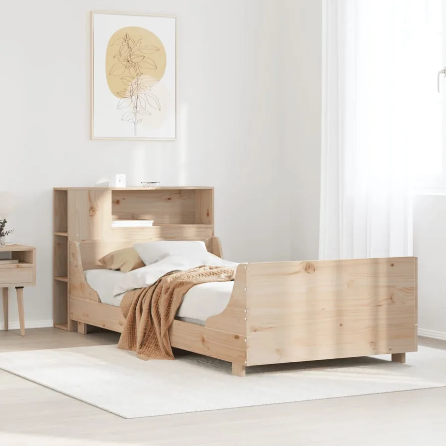 Cadre de lit sans matelas 90x200 cm bois de pin massif