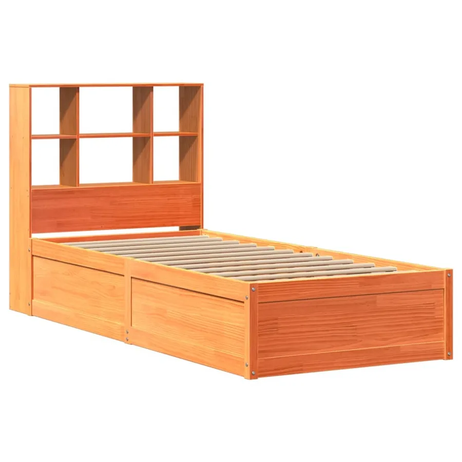 Cadre de lit sans matelas cire marron 75x190 cm bois pin massif - 3