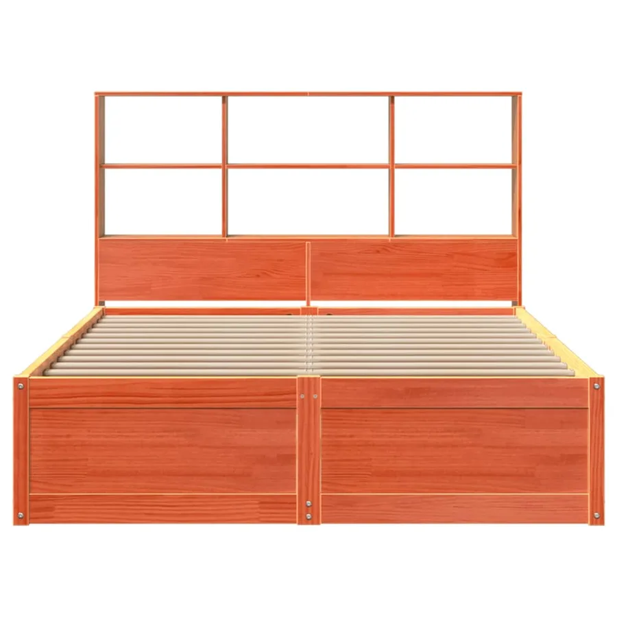 Cadre de lit sans matelas cire marron 120x200cm bois pin massif - 4