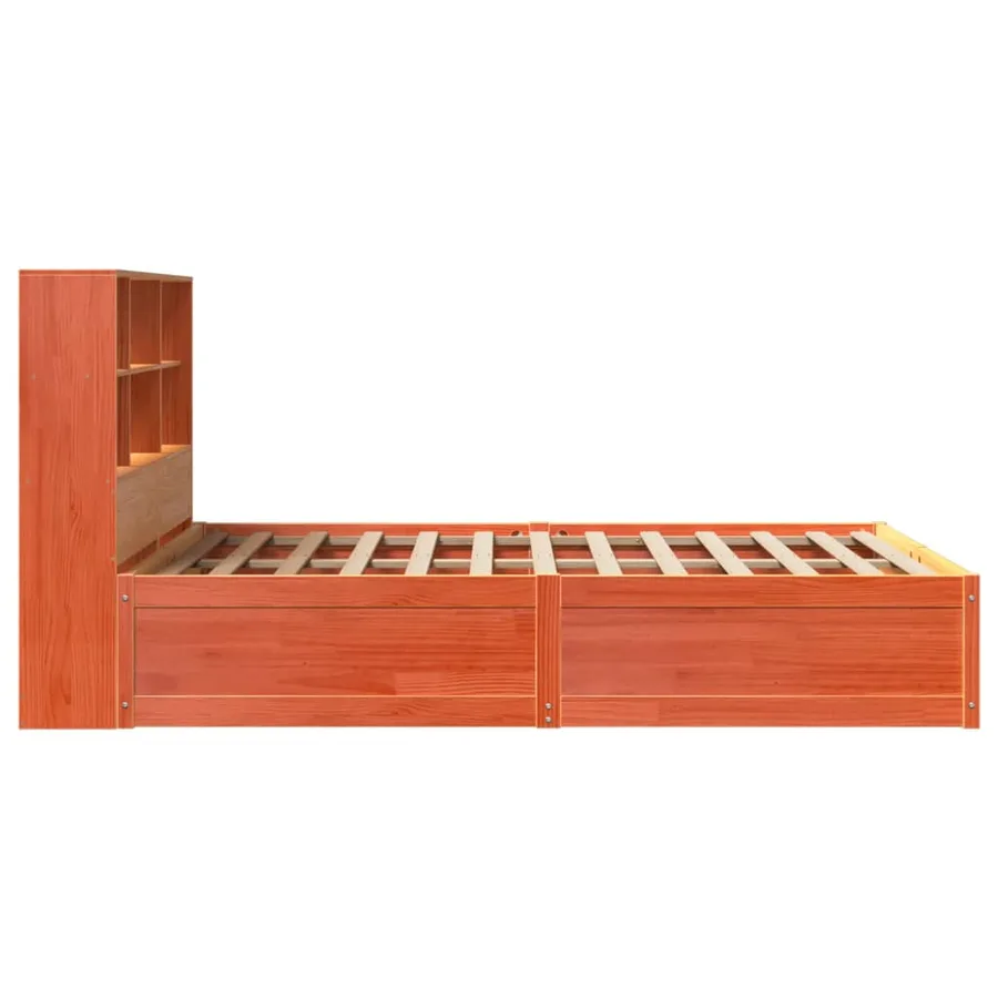Cadre de lit sans matelas cire marron 120x200cm bois pin massif - 6