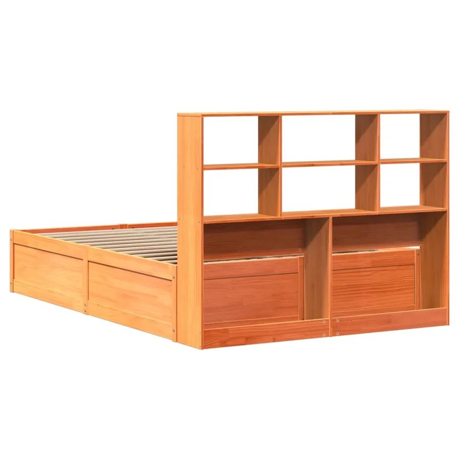 Cadre de lit sans matelas cire marron 120x200cm bois pin massif - 7