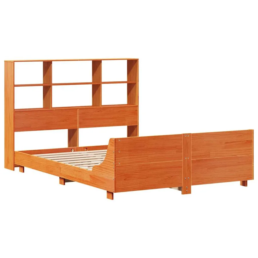 Cadre de lit sans matelas cire marron 120x200cm bois pin massif - 3