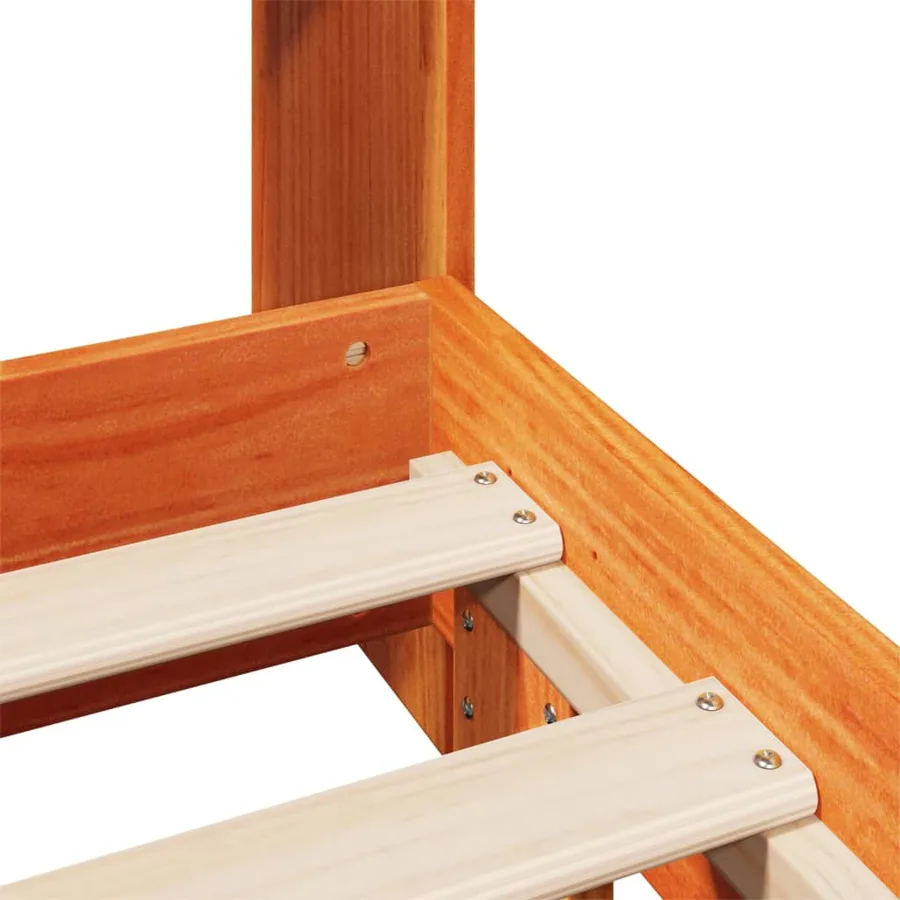 Cadre de lit sans matelas cire marron 120x200cm bois pin massif - 9