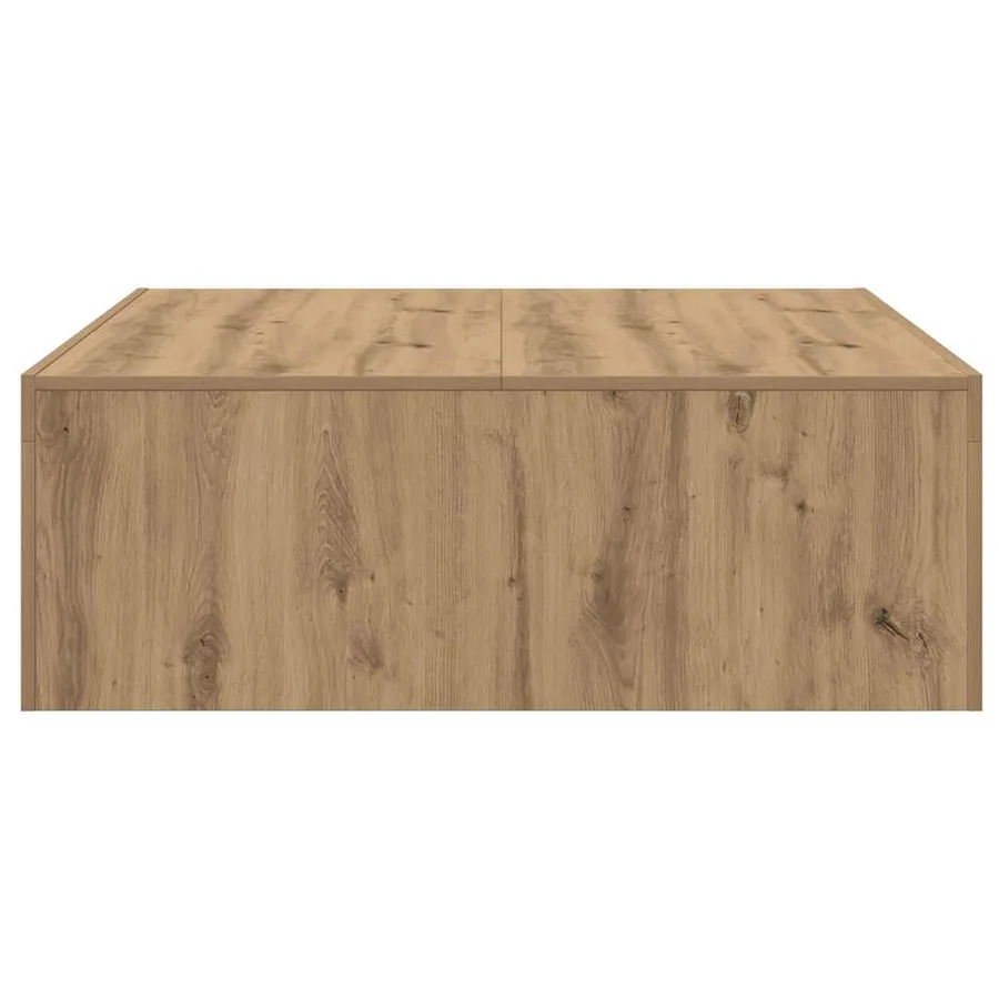 Table basse chêne artisanal 100x100x35 cm bois d'ingénierie - 5