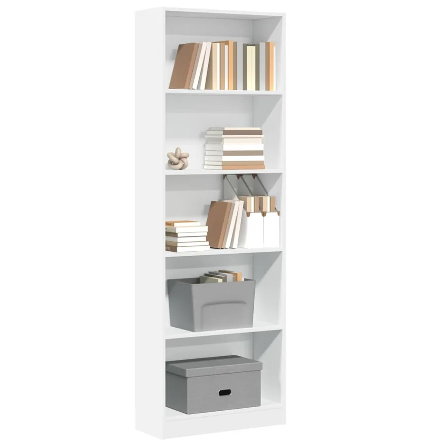 Bibliothèque Blanc 60x24x176 cm Bois d'ingénierie