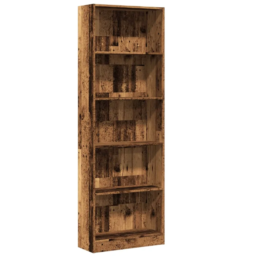 Bibliothèque vieux bois 60x24x176 cm bois d'ingénierie - 2