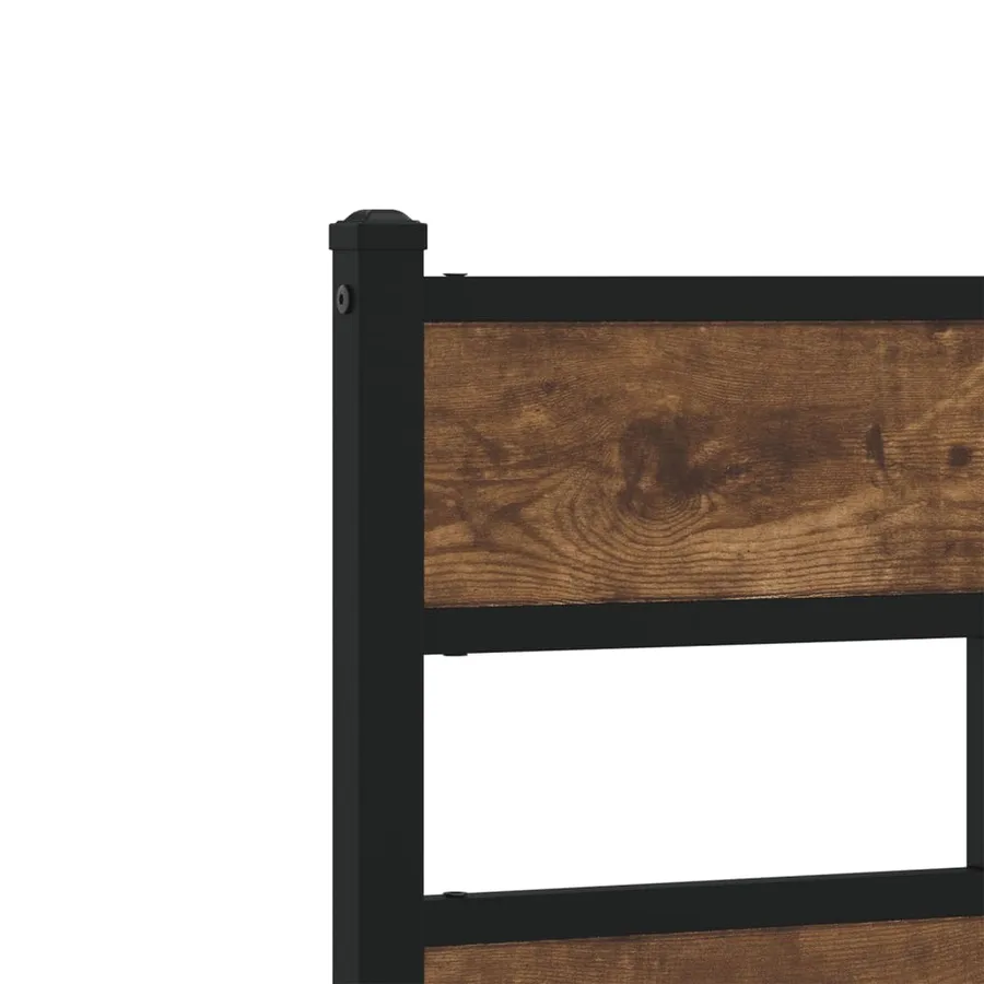 Cadre de lit en métal sans matelas chêne fumé 107x203 cm - 7
