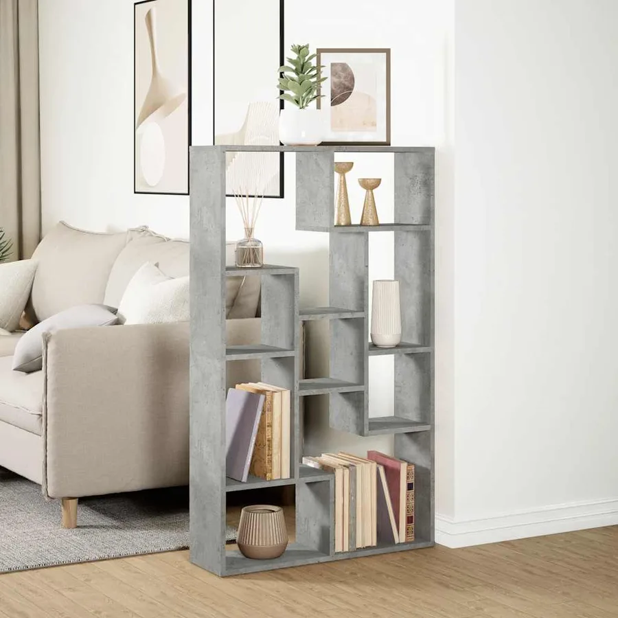 Bibliothèque gris béton 72x20x120,5 cm bois d'ingénierie - 4