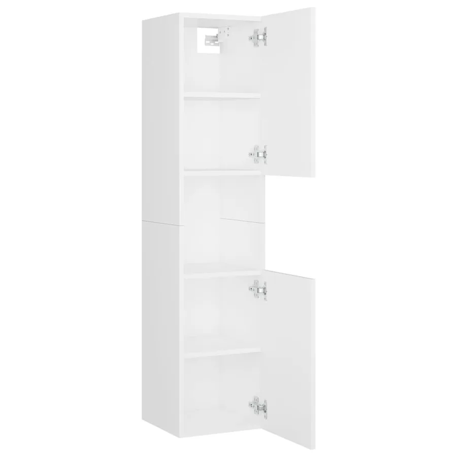 Ensemble de meubles de salle de bain blanc bois d'ingénierie - 5
