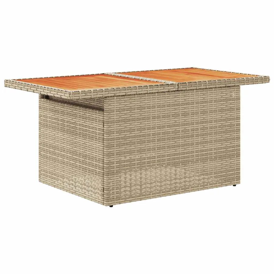 Salon de jardin avec coussins 7 pcs beige résine tressée - 6