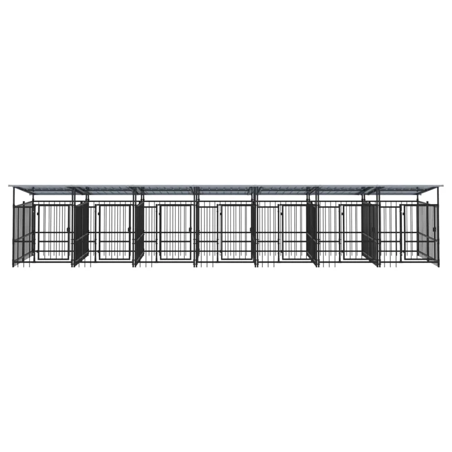 Chenil d'extérieur avec toit pour chiens Acier 13,14 m² - 3