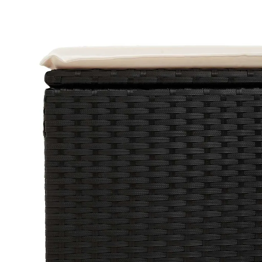 Salon de jardin avec coussins 8 pcs noir résine tressée acacia - 14
