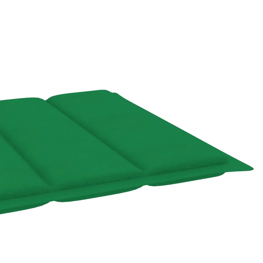 Chaise longue avec coussin vert Bois de teck solide - 14