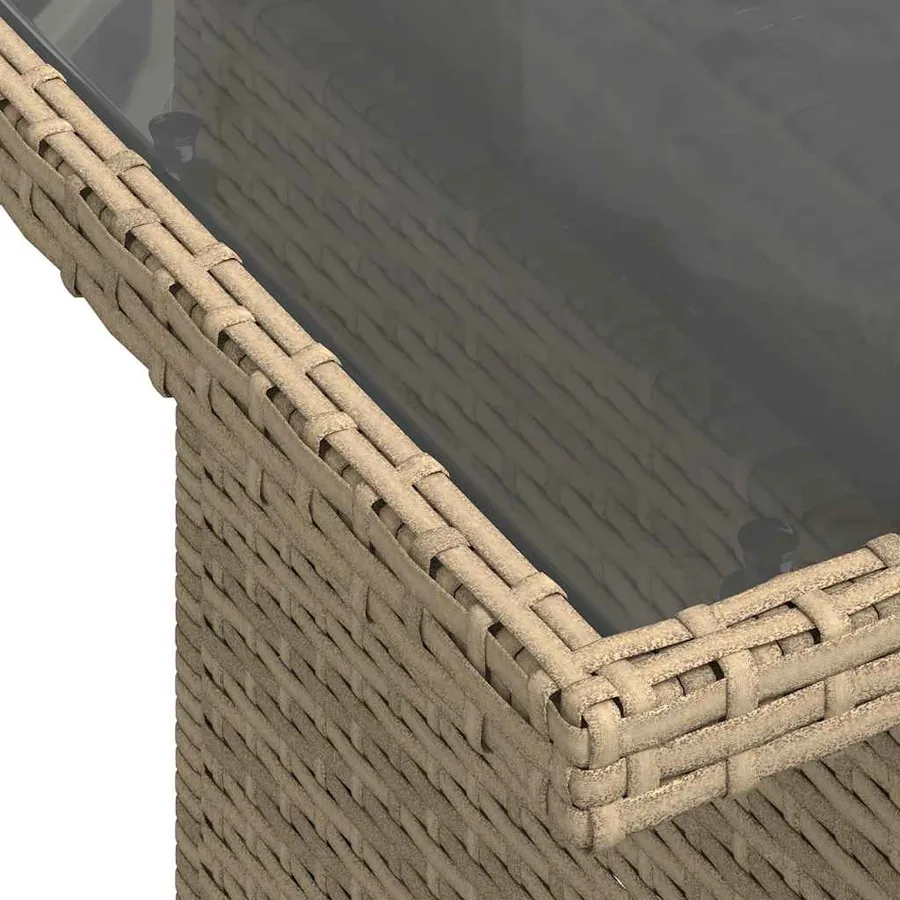 Salon de jardin avec coussins 9 pcs beige résine tressée - 9