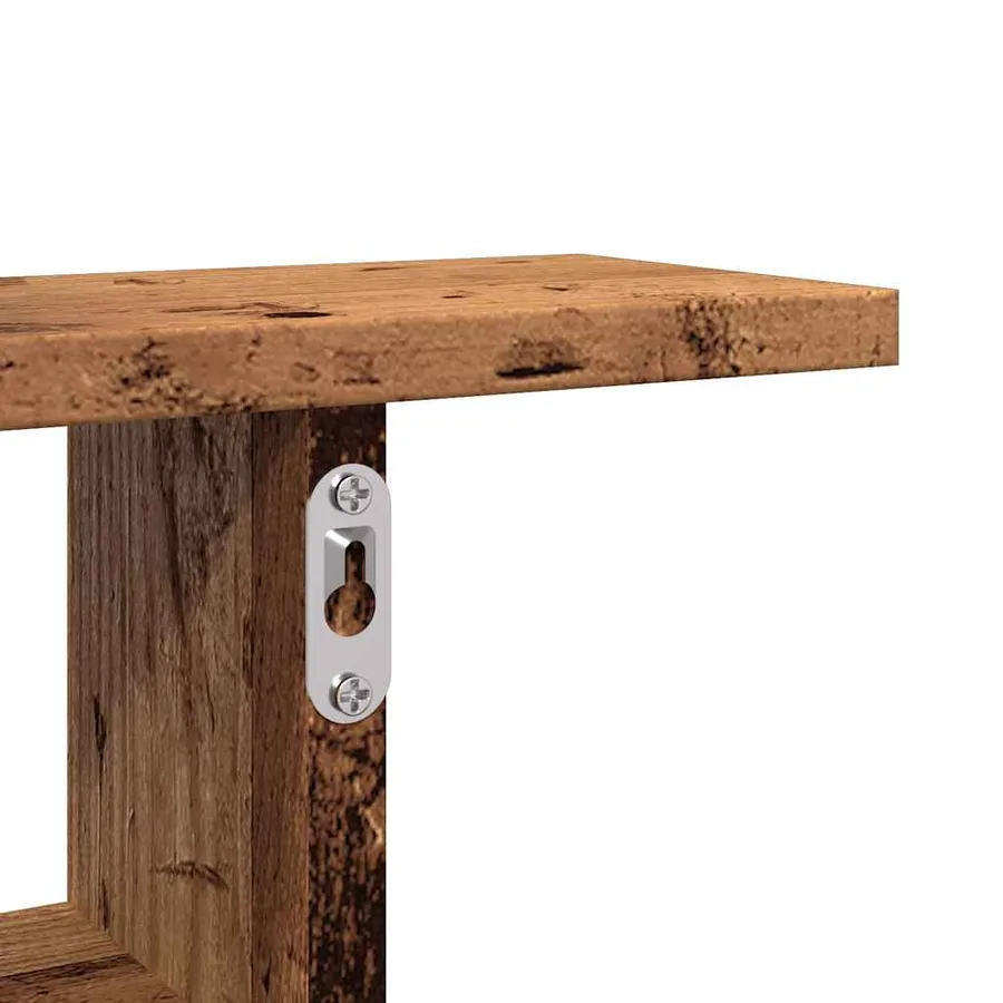 Étagères murales 2 pcs vieux bois 38x12x38 cm bois d'ingénierie - 10