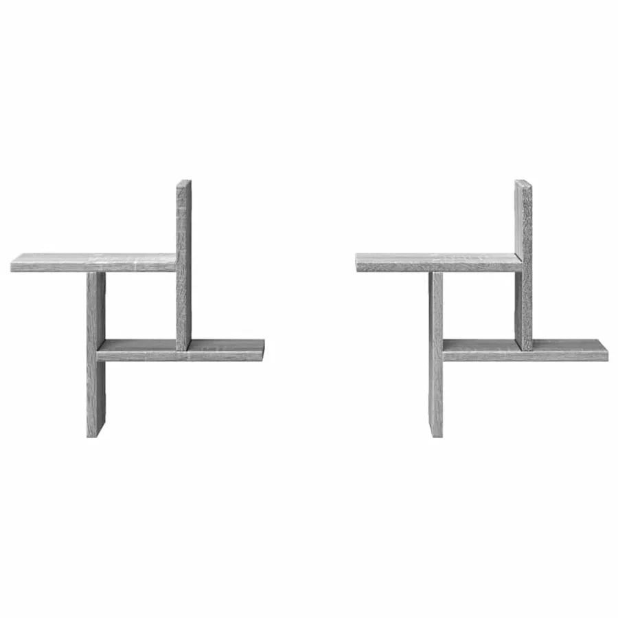 Étagères murales 2pcs sonoma gris 38x12x38 cm bois d’ingénierie - 5