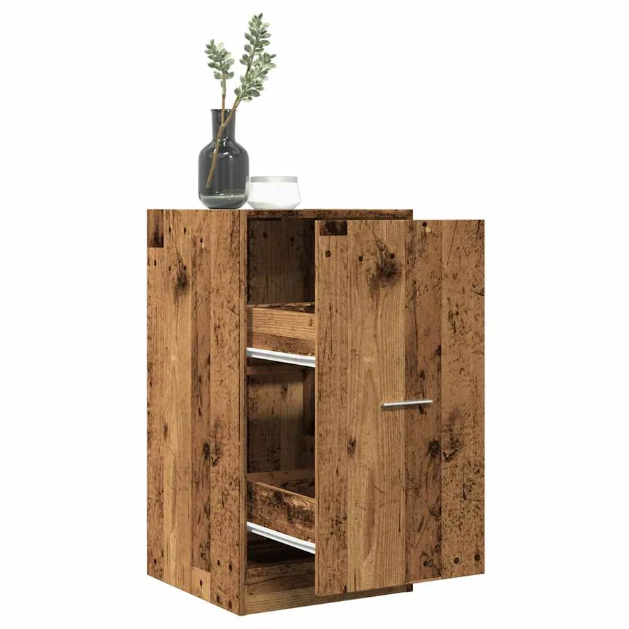 Armoire d'apothicaire vieux bois 40x41x77,5cm bois d'ingénierie